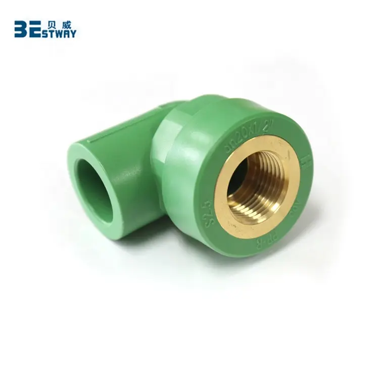 Bwva 1/2 "3/4" 1 "ที่กำหนดเองวัสดุประปาพลาสติก PPR ฟิตติ้งข้อศอกอุปกรณ์ท่อ PPR ความร้อน