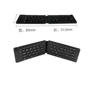 Tablet Keyboard Gigi Biru Dapat Dilipat, Papan Ketik Sangat Ramping Dapat Diisi Ulang untuk IOS Android Windows 3 Dalam 1