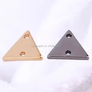 Triangle Shape Two Holes Metal Jewelry Charms Pendants For Bracelets factory customized