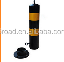 Сертифицированные по стандарту REACH желто-черные стальные съемные дорожные столбики, стальные дорожные опоры - Product Image 3