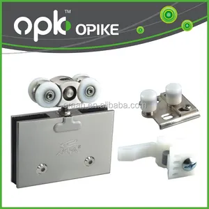OPK 热卖无框方形玻璃夹淋浴玻璃门悬挂滑动滚轮