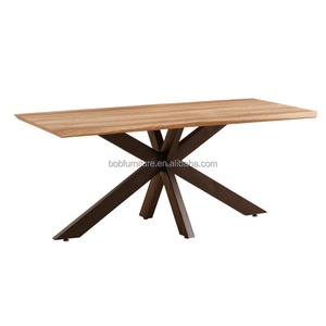 Bàn Ăn Bằng Gỗ Chân Kim Loại X Hàng Đầu <span class=keywords><strong>MDF</strong></span> Mới 2021 - Product Image 1