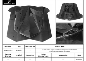 Garanzia di commercio Copertura Del Motore Dell'automobile della Fibra del Carbonio per Lamborghini <span class=keywords><strong>Aventador</strong></span> LP700 - Product Image 6
