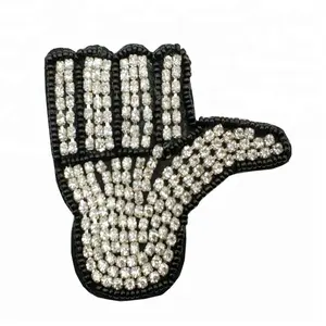 Iron On Rhinestone Design Wholesale Custom 3d Handmade Rhinestone Sew On Applique Crystal Embroidery Beaded Iron On Patches For Clothes