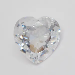 Alta qualidade limpar coração corte branco cz pedra cúbica do zirconia gemstones baratos para pulseiras