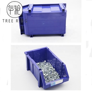 Caja de almacenamiento de piezas de plástico de tamaño Mini, contenedor de recolección de apilamiento para carros móviles y estantería - Product Image 4