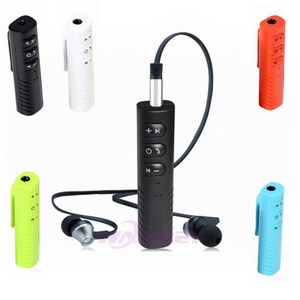 3.5mm jack Bluetooth Car Kit Mãos livres Música Audio Receiver Adaptador Auto AUX Kit para alto-falante Headphone Car Stereo clip Receiver