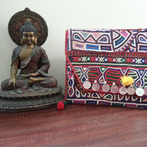 Indian Rabbari Embroidery Banjara Tablet Covers Bohemian Style <b>Vintage</b> Banjara Fabric <b>Clutch</b> <b>Bags</b> - Product Image 1