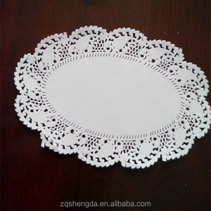 Haute qualité ovale blanc dentelle napperons en papier 6.5 * 9 avec des prix d'usine pour gotel fournitures - Product Image 1