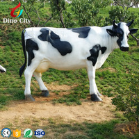 Parque Temático Animal escultura resina vaca tamaño de fibra de vidrio de vaca