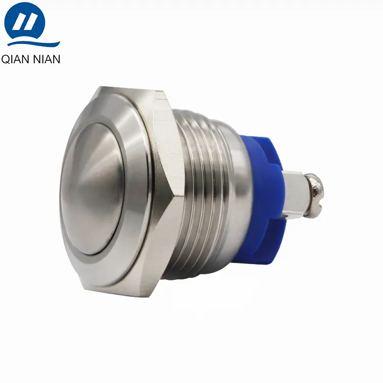 High quality and safety standards 16MM screw round type metal momentary push button switch