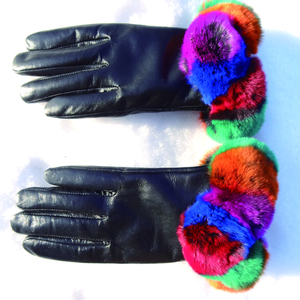 Expédition rapide hiver mode gant en peau de mouton noir écran tactile femmes chaud en cuir de chèvre <span class=keywords><strong>gants</strong></span> de conduite Rex lapin fourrure <span class=keywords><strong>gants</strong></span> - Product Image 5