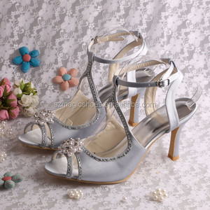 Sandali gladiatore con tacco in raso <span class=keywords><strong>viola</strong></span> (22 colori) con perle - Product Image 5