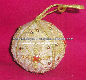 Zari Hand Embroidery Christmas Hanging X-Mas <b>Tree</b> <b>Ornament</b> - Product Image 1