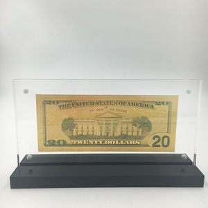 24 k सोने की पन्नी के साथ अमरीकी डालर <span class=keywords><strong>20</strong></span> डॉलर नोट पैसे कार्यालय के लिए स्मारिका सजावट एक्रिलिक फ्रेम प्रदर्शन - Product Image 2