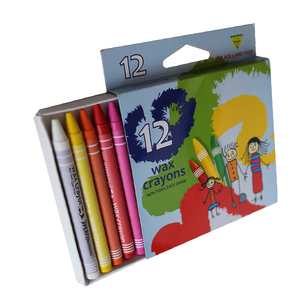 Set di 12 Pastelli a <span class=keywords><strong>Cera</strong></span> Classici in Paraffina <span class=keywords><strong>con</strong></span> Stampa Personalizzata dalla Fabbrica di Cancelleria Cinese - Product Image 1