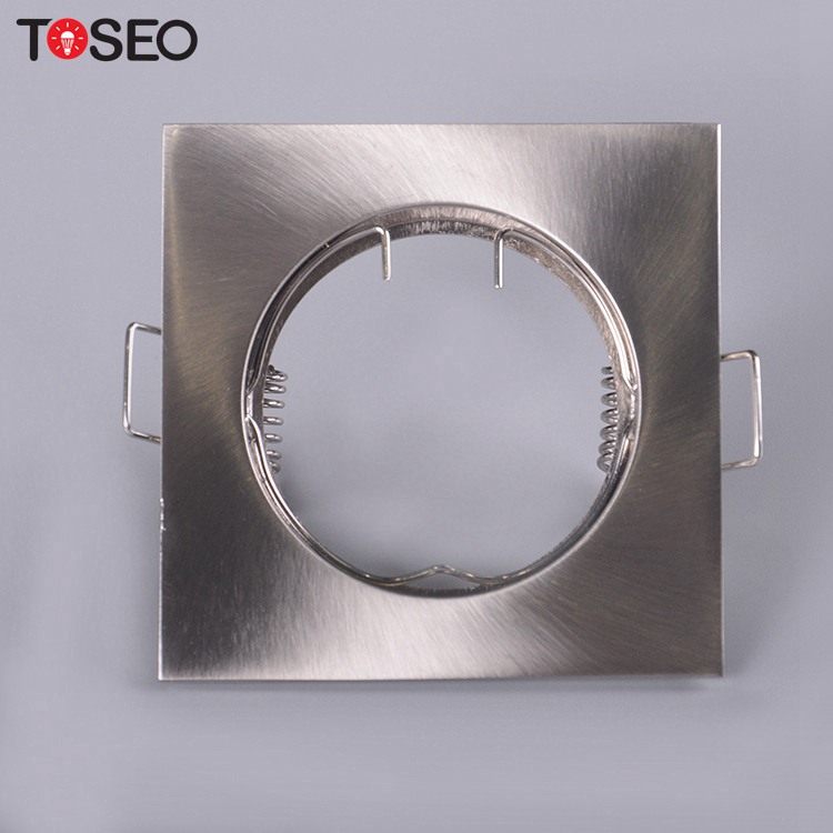 Fixed Die Casting Aluminum Square LED Recessed Downlight Fixtures Satin Nickel