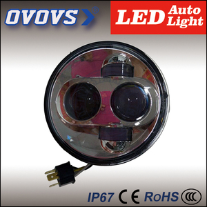 Ovovs land rover defender rond 5.75 polegada jeep moto pièces de rechange led halo phares avec angle yeux - Product Image 2