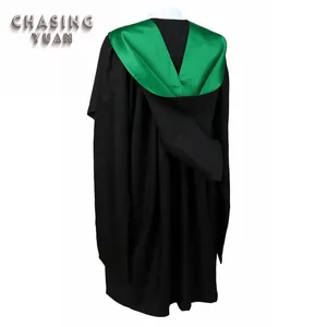UK Style Black Bachelor Graduation Hood with Emerald Green Lining