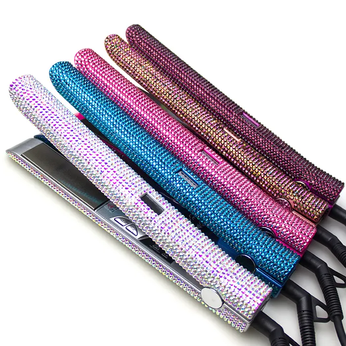 Fashion hair tools bling bling hot flat iron titanium for black women