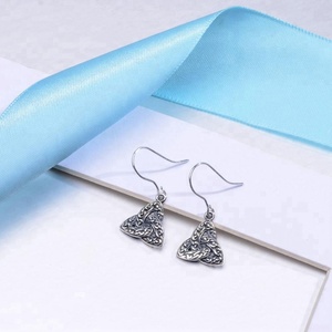 Solid S925 <strong>Sterling</strong> <strong>Silver</strong> Hollow Irish Love Knot <strong>Dangle</strong> Drop <strong>Earrings</strong> for Women Trendy Fine Jewelry Zircon for Weddings Parties - Product Image 3