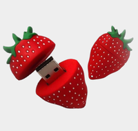 Flashdisk USB Strawberry 2.0 3.0 1GB 2GB 8GB 16GB 32GB 128GB 256GB. Flashdisk USB Bentuk Buah dengan Logo Kustom