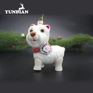 Nhà máy bán buôn thổi trang trí giáng sinh kính bức tượng con chó ornament - Product Image 2