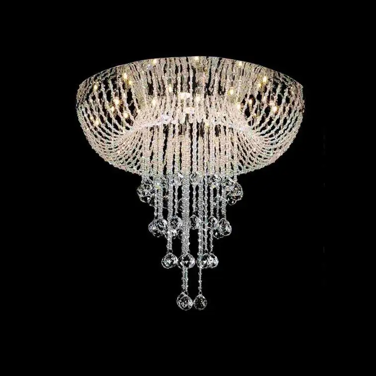 Ferro americano Villa modern luxury k9 candelabro de cristal com luzes de Combinação