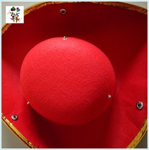 Giá rẻ Đảng trang phục hải quân cavalie Màu Đỏ tricorn cảm thấy Mũ Cướp Biển HPC-1460 - Product Image 6