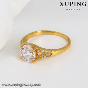 14076 xuping銅合金<span class=keywords><strong>Dubai</strong></span> 24 18kゴールドメッキ婚約ダイヤモンドリング - Product Image 5