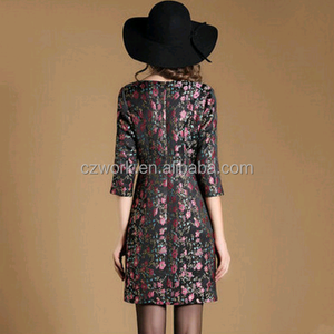 Lo nuevo Brocado dobby tela woen moda Mujeres Sexy vestido de Fiesta Vestido de mujer de la Oficina del vestido - Product Image 2