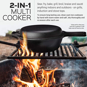 Batterie de cuisine <span class=keywords><strong>en</strong></span> <span class=keywords><strong>fonte</strong></span> robuste, 3.2 acier, couvercle de four et sauteuse - Product Image 4