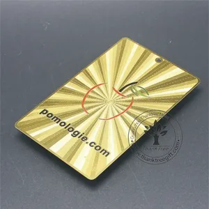 metal etching craft custom logo engraved gold plated company brass business card