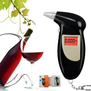 GREENWON Wholesales Alcohol Breath Tester Manual with LED Keychain Light Display Beathalyzer with Red Backlight Sensor