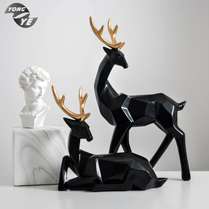 Modern christmas polyresin animal model vivid deer shape resin figurine