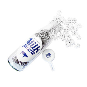Grosir 150 Buah Puzzle Tabung Custom <span class=keywords><strong>Jigsaw</strong></span> <span class=keywords><strong>Puzzles</strong></span> Putih dengan Permainan Puzzle Botol Susu untuk Anak-anak