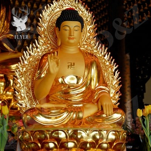 Famosa Estatua de Buda Sentado de Bronce Grande de China, Estatuas de Buda de Latón, Estatua de Buda de Metal Antiguo en Venta - Product Image 1