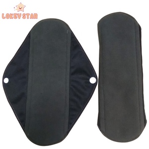 Lokeystar negro de carbón de bambú ropa interior femenina Menstrual reutilizable sanitarias de mamá almohadillas
