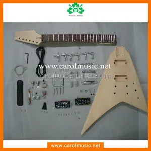 Custome flying V shape electric guitar kit