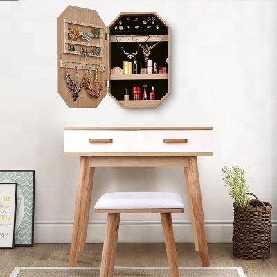 Спальня Универсальный простой современный твердый деревянный туалетный столик с хранения косметическое зеркало и ящик