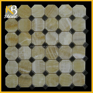 Vàng Onyx 2 "với blaco Dot bát giác mật ong Onyx khảm đá cẩm thạch - Product Image 2