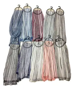 Fashion hot israel design yiwu suppliers jacquard keffiyeh arabia stripe unisex shawl hijab wrap factory man spring cotton scarf