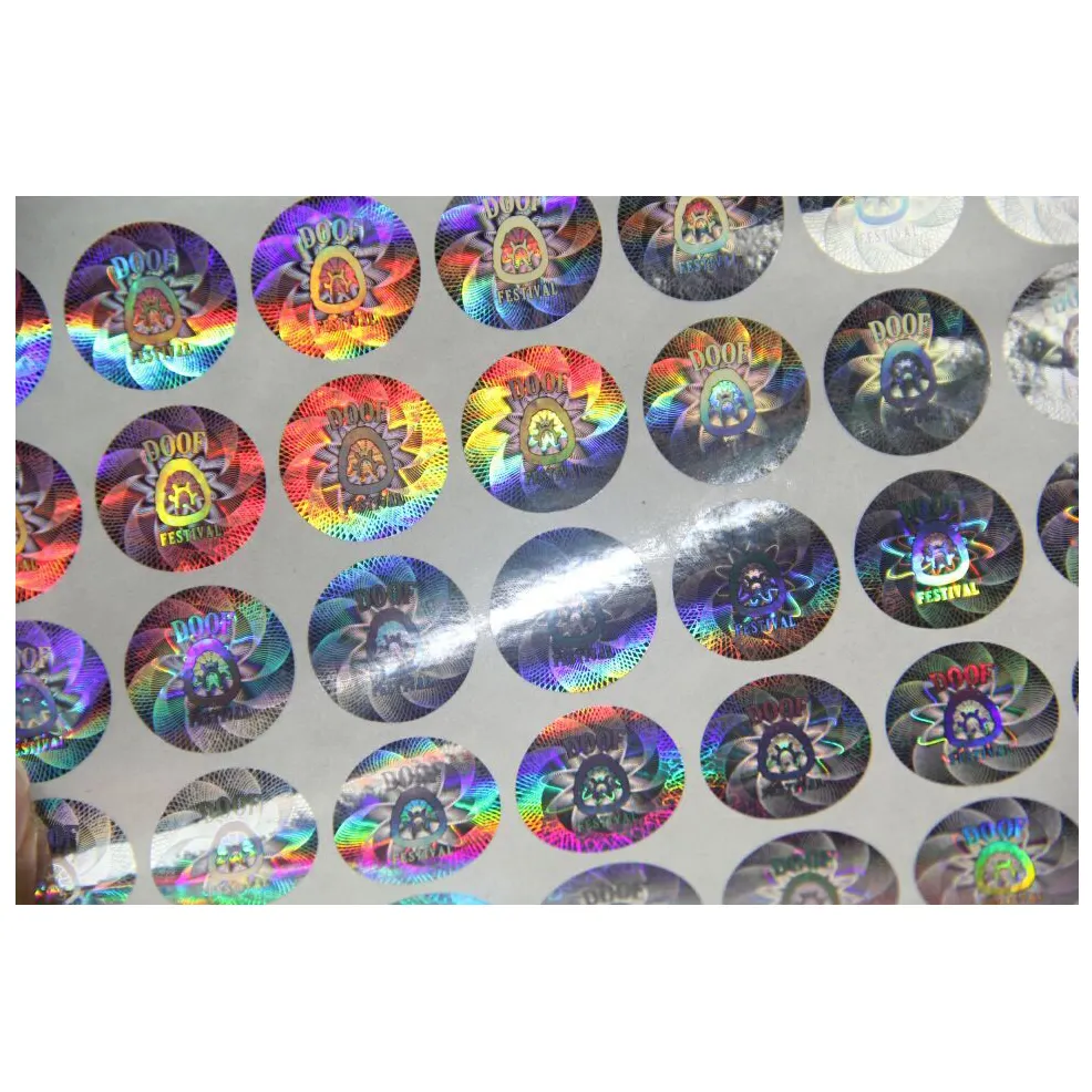 Custom design veilige label verpakking/shining 3D hologram label/lijm hologram sticker