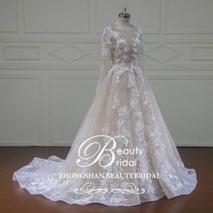 XF16120 mangas largas <span class=keywords><strong>vestido</strong></span> de <span class=keywords><strong>novia</strong></span> con pretty 3D flores balón <span class=keywords><strong>vestido</strong></span> <span class=keywords><strong>vestido</strong></span> de <span class=keywords><strong>novia</strong></span> - Product Image 3