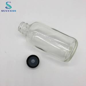 Botella de vidrio redonda Boston <span class=keywords><strong>para</strong></span> el cuidado de la piel con <span class=keywords><strong>ventana</strong></span> de 90 días, 1/2OZ, 1OZ, 2OZ, 4OZ, 8OZ, 16OZ, 32OZ - Product Image 3