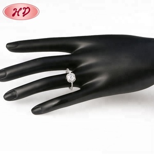 Anillo de compromiso de diamante de ajuste de diente radiante de joyería de oro blanco de moda - Product Image 6