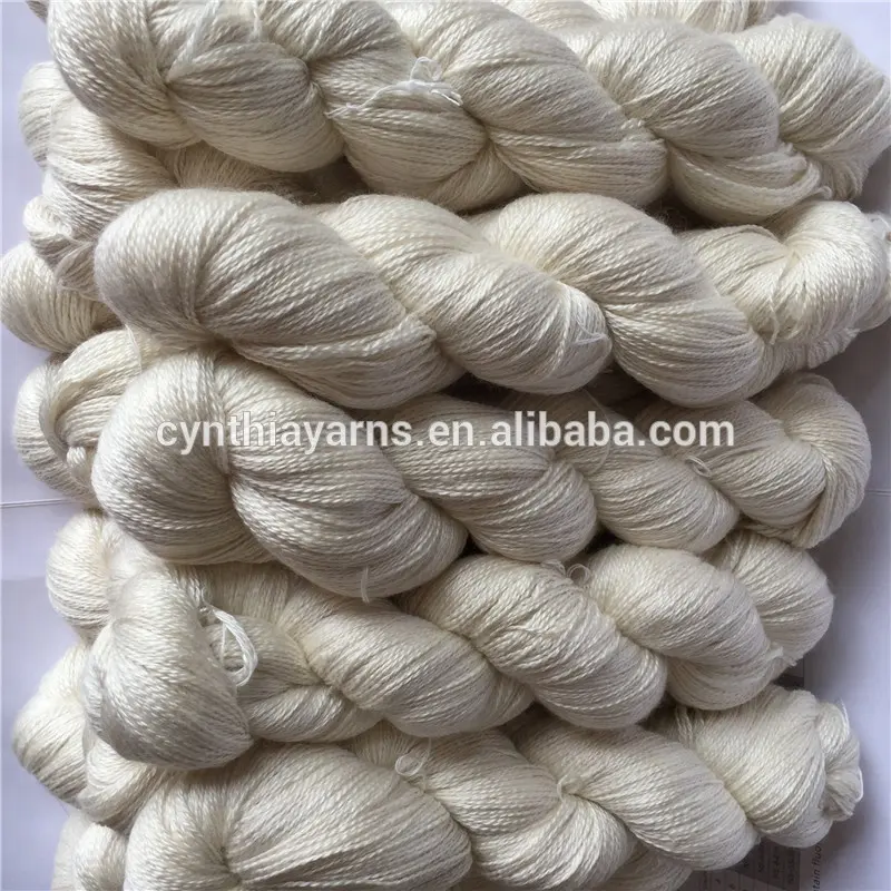 undyed natural merino wool yarn silk blended yarn hand knitting yarn fingering