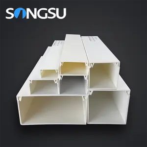 Fabricación de China todos los tamaños de especificación cable PVC trunking 75x50 75x75