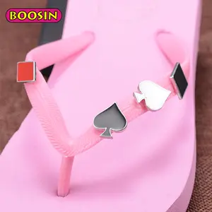 Thời trang Kim Loại Flip Flops Dép Phụ Kiện, giày Clips cho Flip Flip Flops