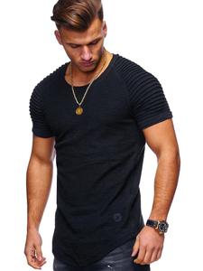 Plain <span class=keywords><strong>Blank</strong></span> <span class=keywords><strong>Oem</strong></span> Logotipo personalizado Diseño Hombre Casual Verano Hombres Camiseta - Product Image 4